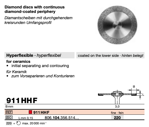 Diamond Disc 220 L=0 15mm